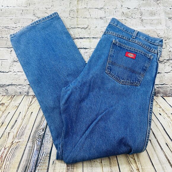 Dickies Jeans Men’s 38x34 Blue Denim‎ Straight Regular Worker Pants - Picture 6 of 10